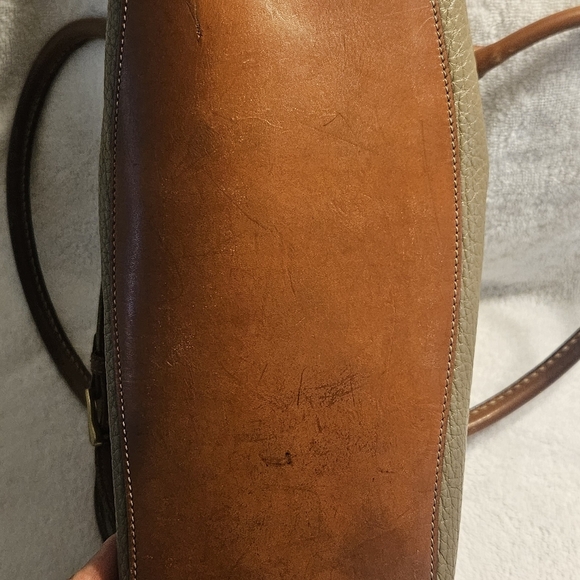 Vintage Dooney&Bourke Pebbled Leather Handbag Purse Crossbody/Double Handles - Picture 11 of 12